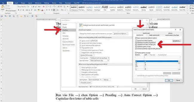 Cách chỉnh Word tự động viết hoa đầu dòng và sau dấu chấm