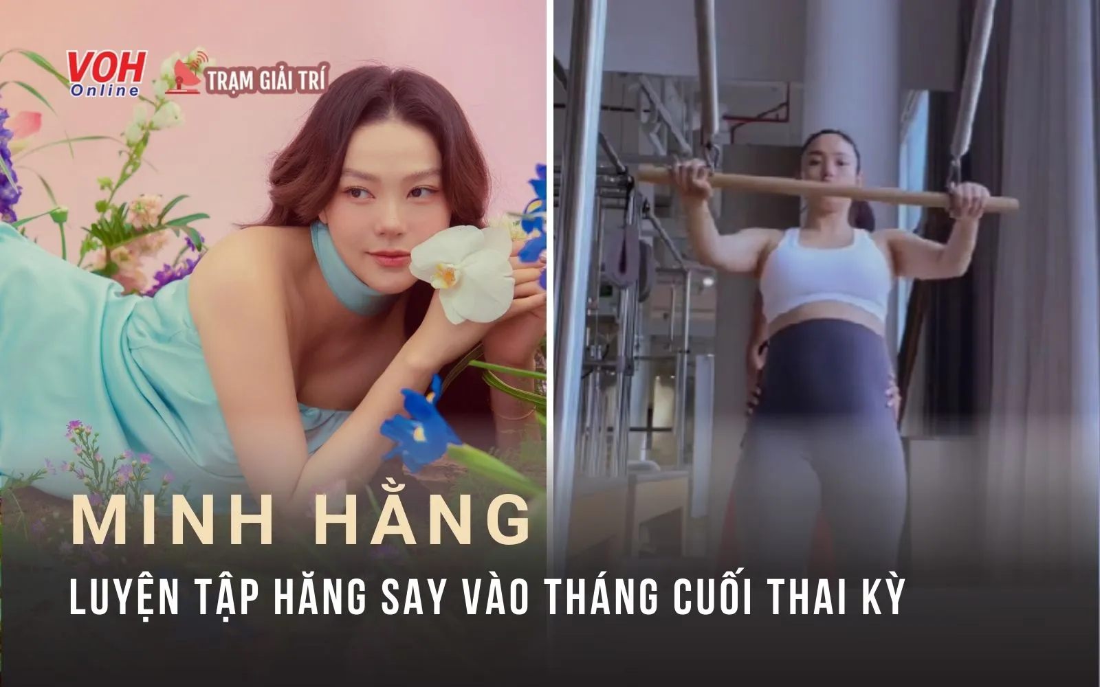 “Mẹ bầu” Minh Hằng chăm chỉ tập thể thao chờ ngày vượt cạn