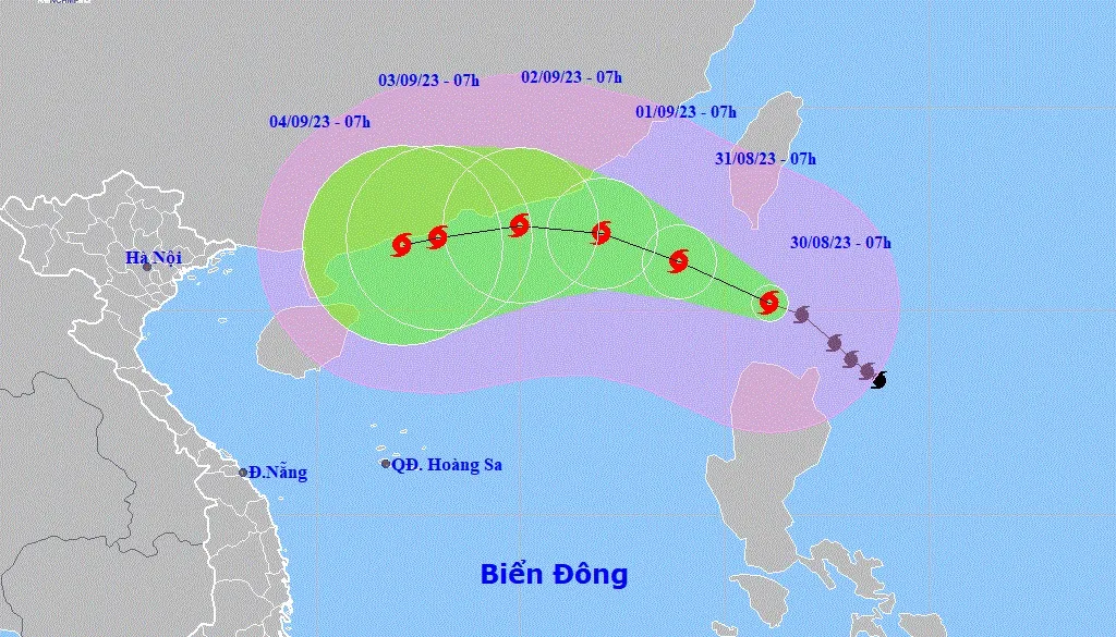 Sáng mai 31/8: Bão Saola đi vào Biển Đông với cường độ giảm dần