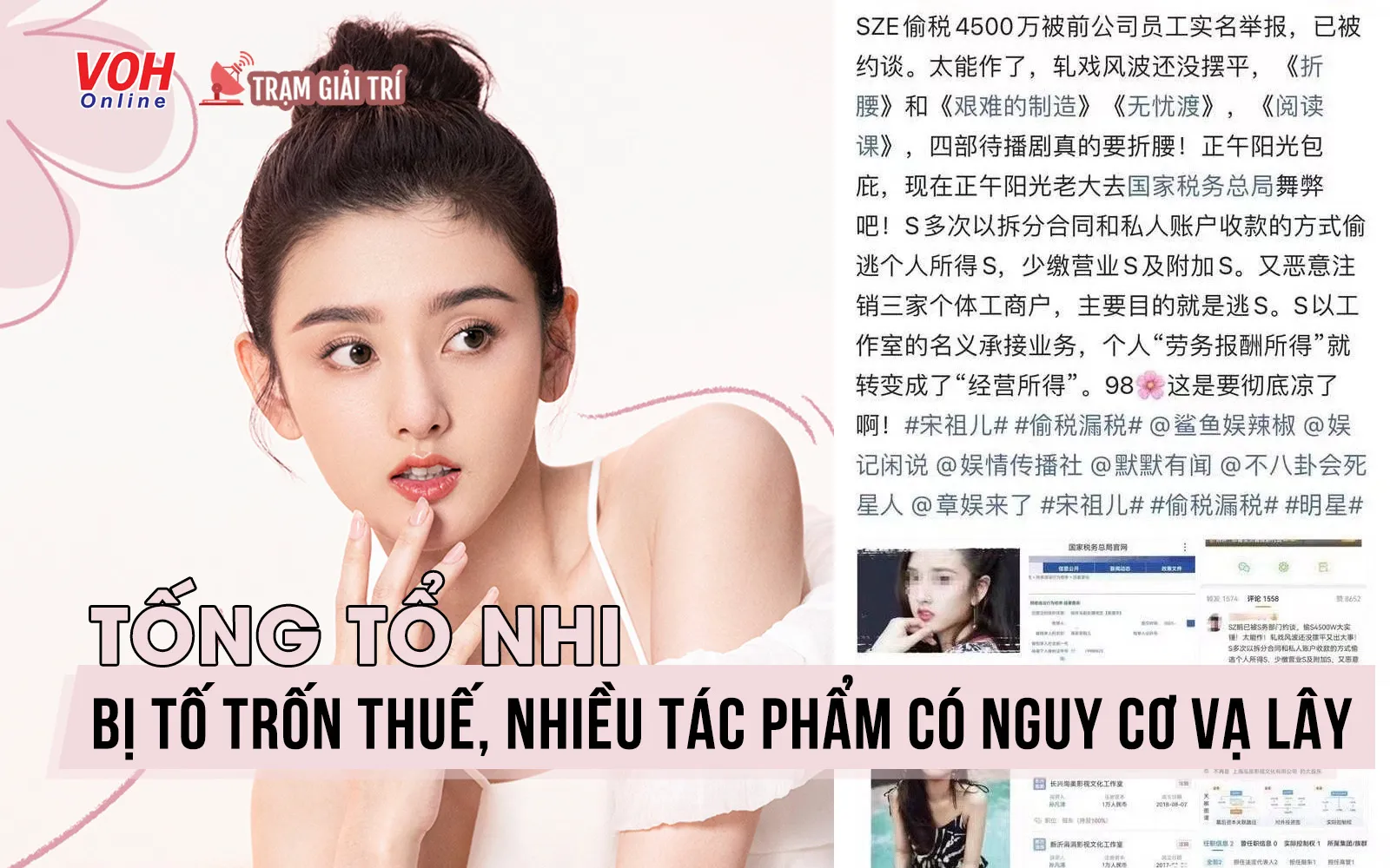 Tống Tổ Nhi phản hồi nghi vấn trốn thuế