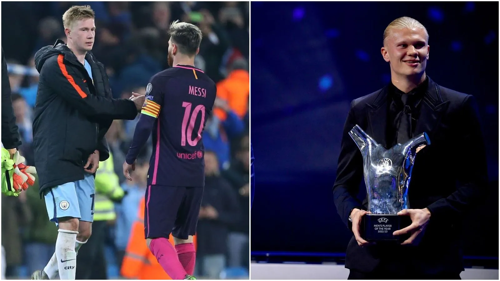 Vượt qua Messi và De Bruyne, Haaland giành giải thưởng cầu thủ xuất sắc nhất UEFA