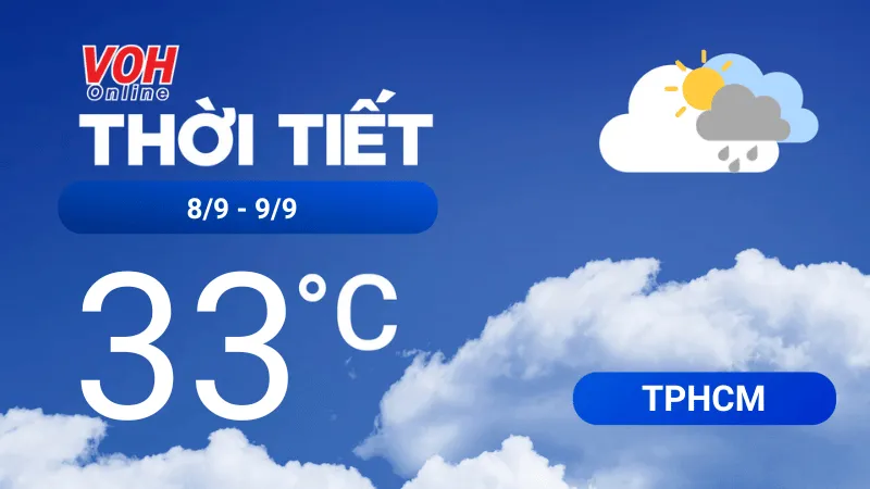 Thời tiết TPHCM 8/9 - 9/9: Dịu nắng, chiều tối có mưa dông