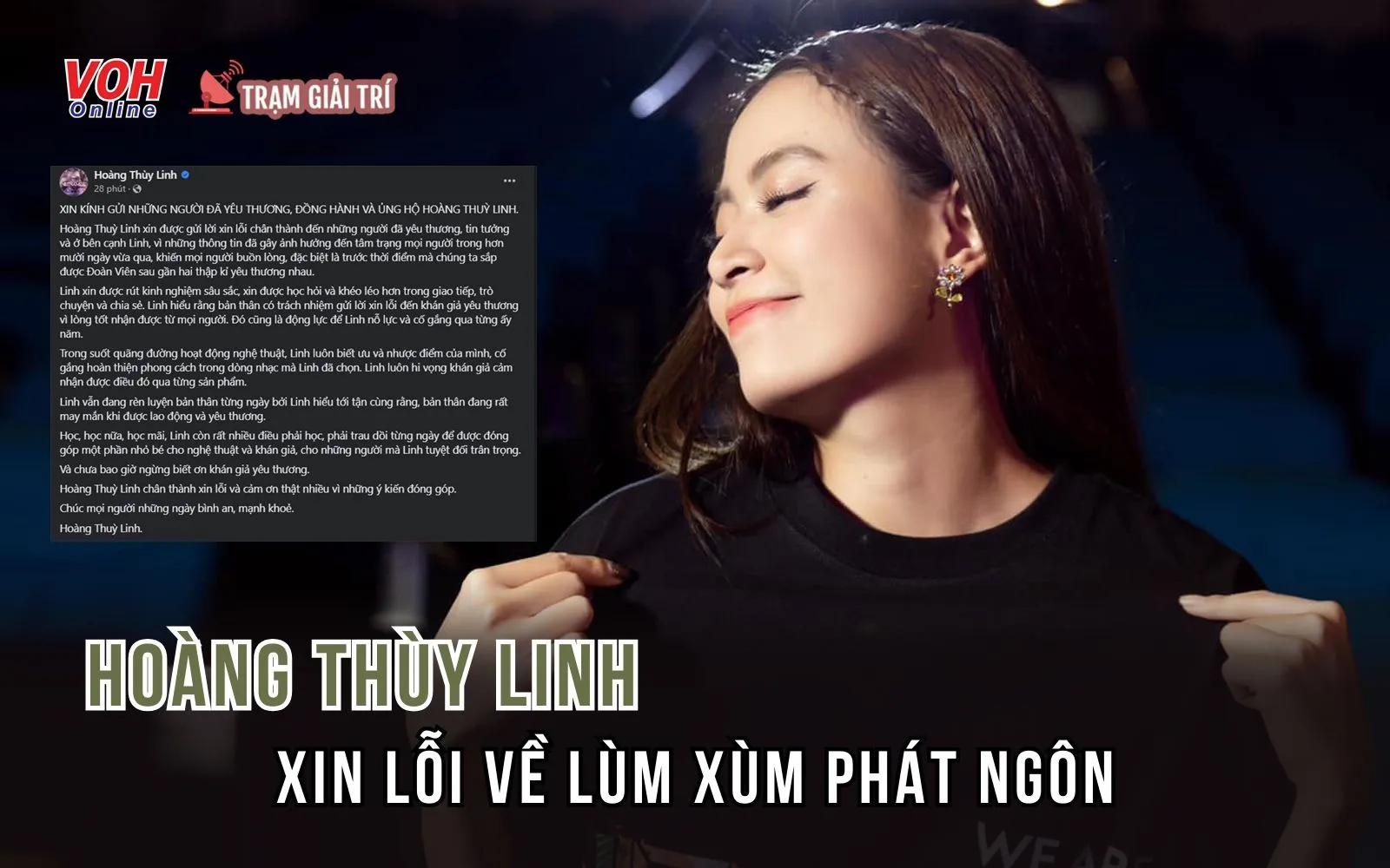 Hoàng Thùy Linh xin lỗi vì những ồn ào trước thềm concert đầu tay