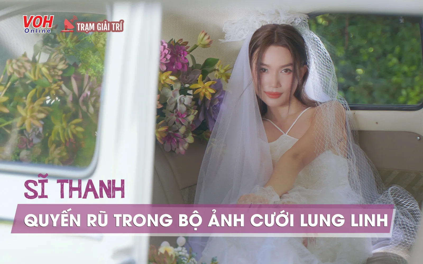 Sĩ Thanh quyến rũ trong bộ ảnh cưới độc đáo với hoa sen đá