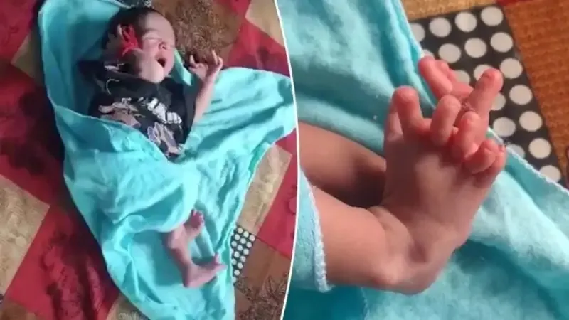 Bé gái có 26 ngón tay chân, nhưng gia đình vui mừng vì một điều đặc biệt