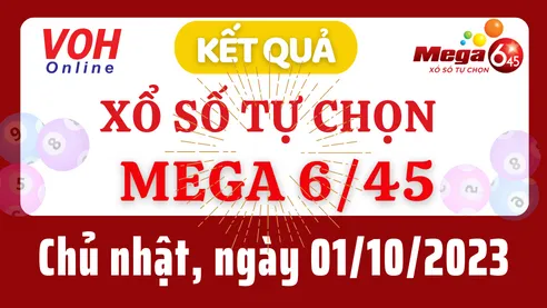 Vietlott MEGA 645 1/10 - Kết quả xổ số Vietlott hôm nay chủ nhật 1/10/2023