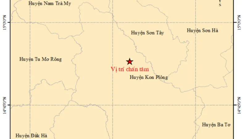 Liên tiếp xảy ra 3 trận động đất tại tỉnh Kon Tum