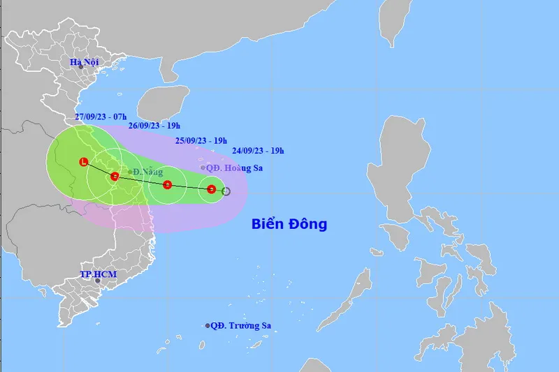 Áp thấp nhiệt đới gây mưa lớn ở các tỉnh miền Trung từ ngày 25/9