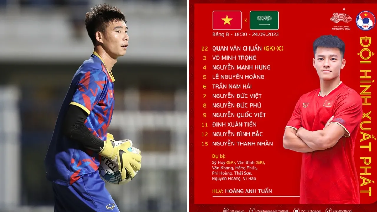 Đội hình Olympic Việt Nam đấu Olympic Ả Rập Xê Út: Văn Chuẩn vẫn được dùng, Văn Khang dự bị