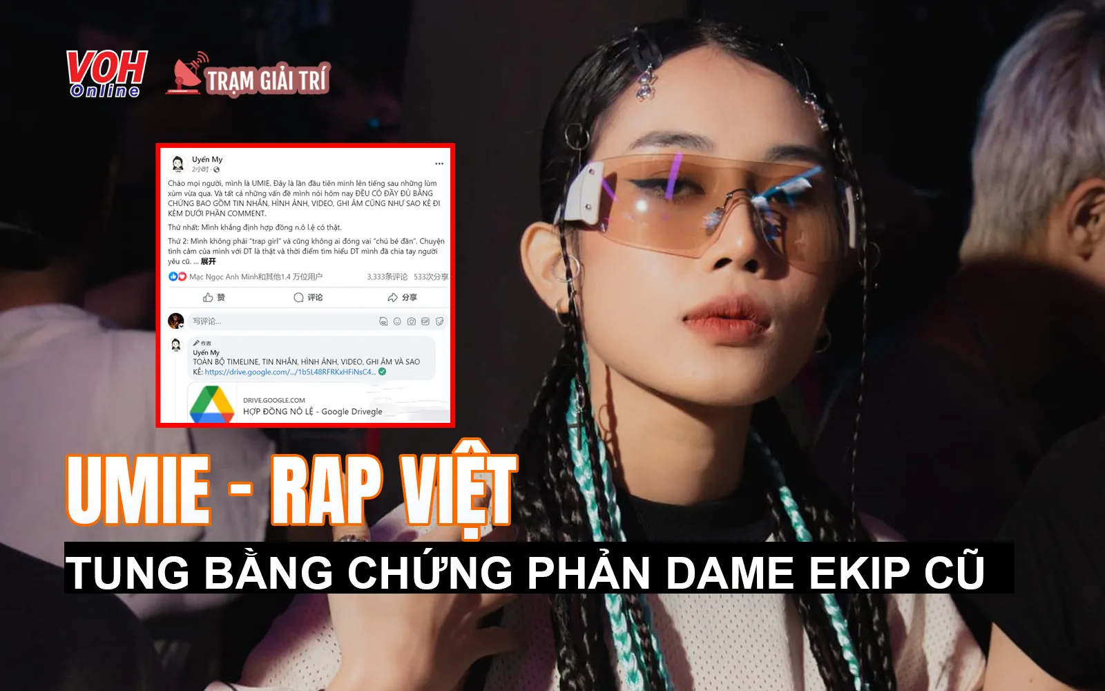 Umie (Rap Việt) tung bằng chứng tố ekip cũ cắt ghép tin nhắn
