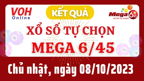 Vietlott MEGA 645 8/10 - Kết quả xổ số Vietlott hôm nay chủ nhật 8/10/2023