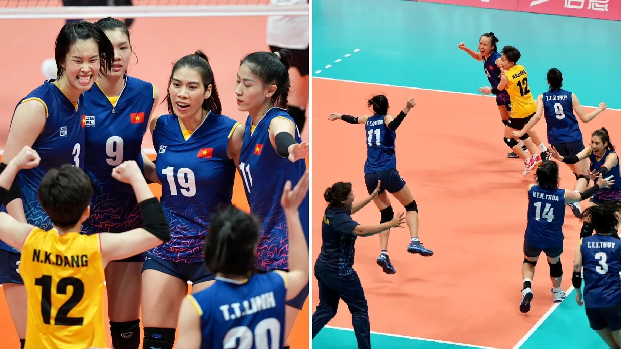 Tuyển bóng chuyền nữ Việt Nam tái hiện kỳ tích trước Hàn Quốc, chiếm đỉnh bảng ở ASIAD 19