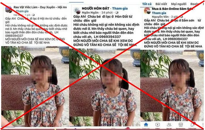 Thông tin bé gái đi lạc ở Hội An là sai sự thật
