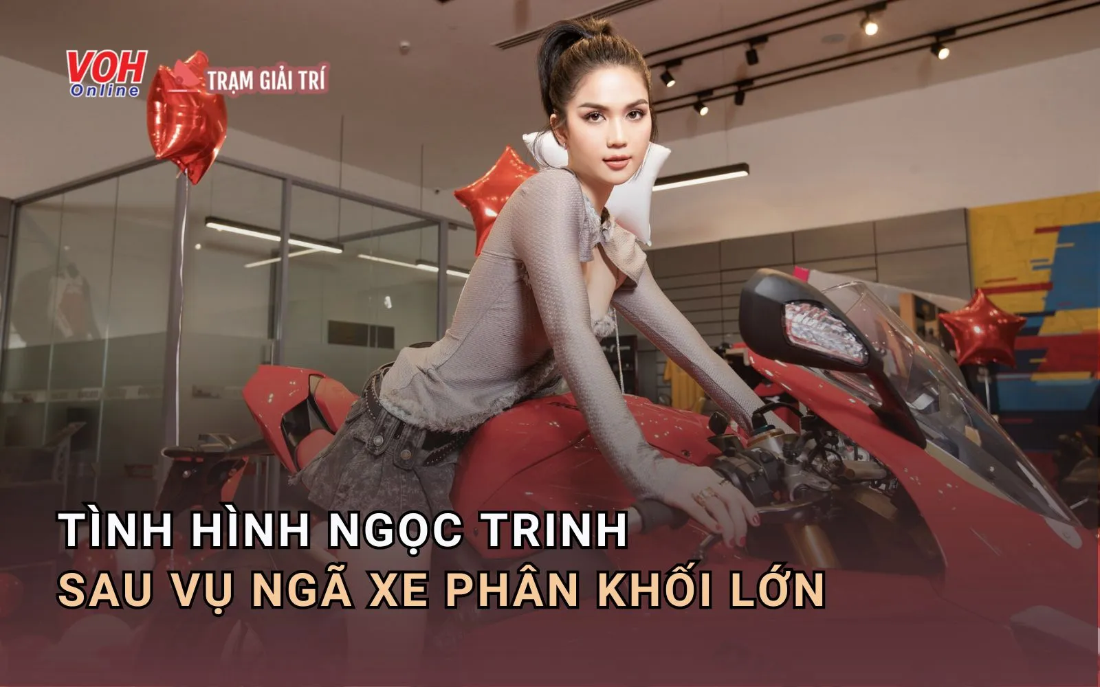 Tình trạng Ngọc Trinh sau vụ ngã xe phân khối lớn