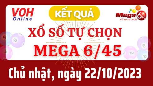 Vietlott MEGA 645 22/10 - Kết quả xổ số Vietlott hôm nay chủ nhật 22/10/2023