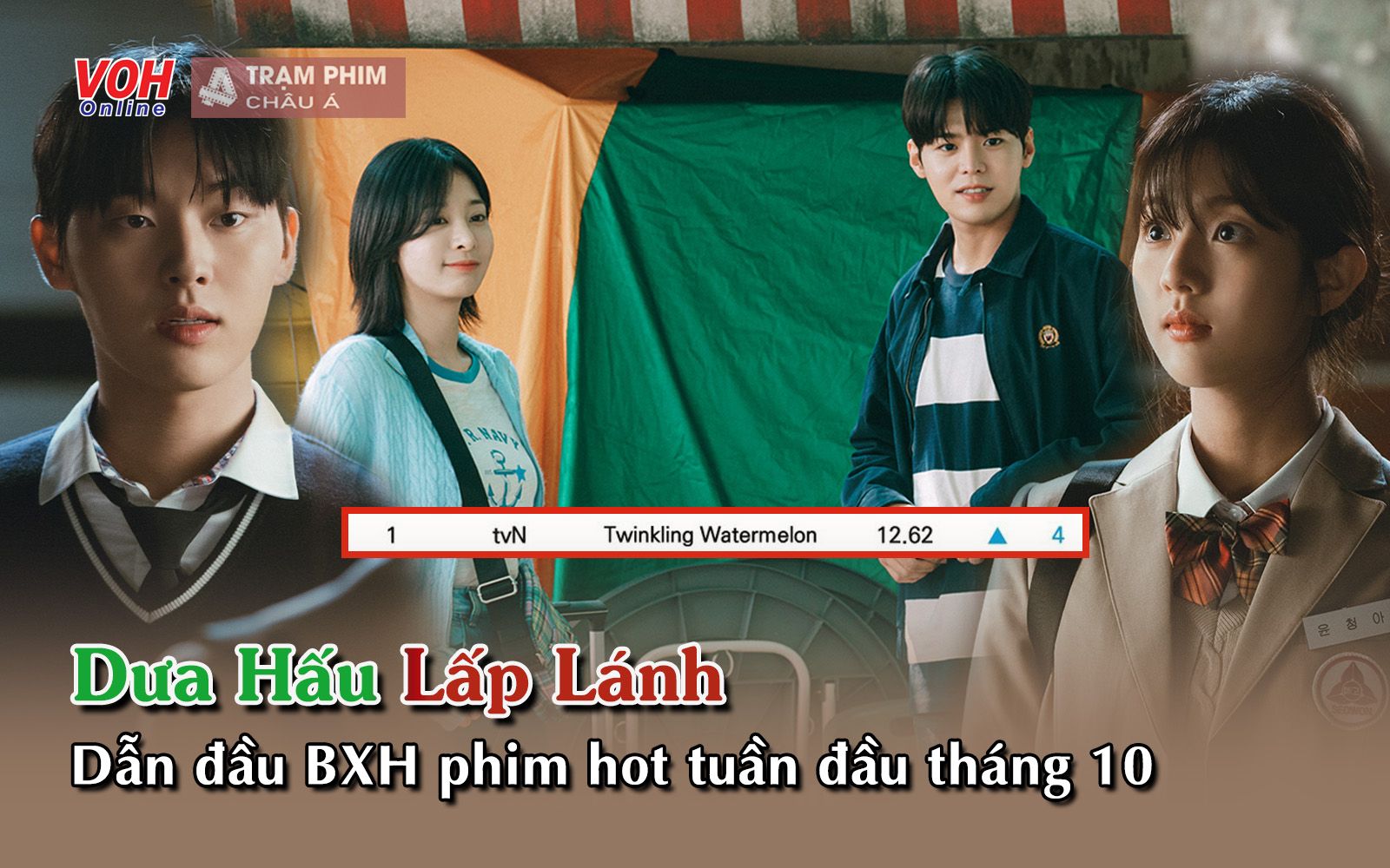 Top 10 phim Hàn hot nhất tuần 1 tháng 10/2023: Dưa Hấu Lấp Lánh dẫn đầu