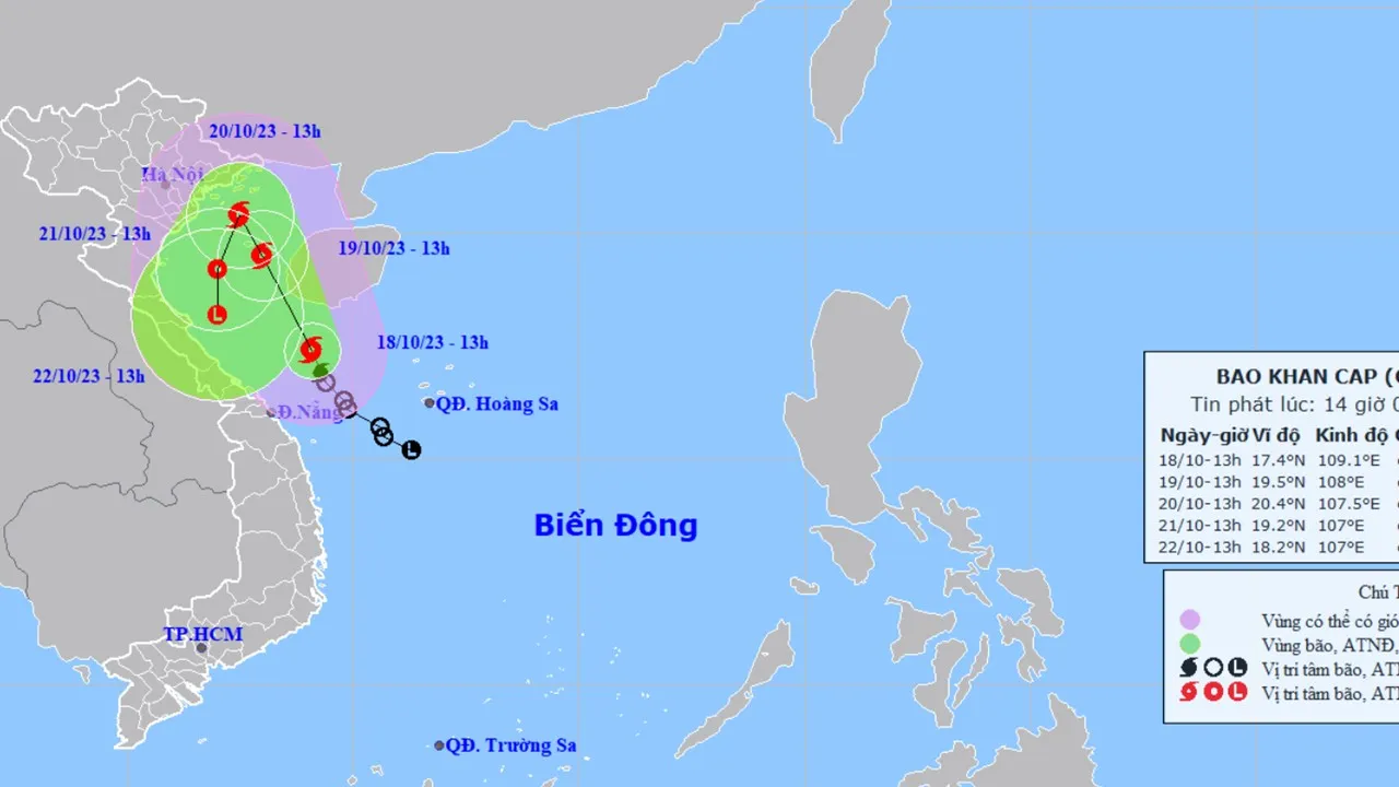 Bão số 5 tăng cấp và sẽ đi vào Vịnh Bắc Bộ
