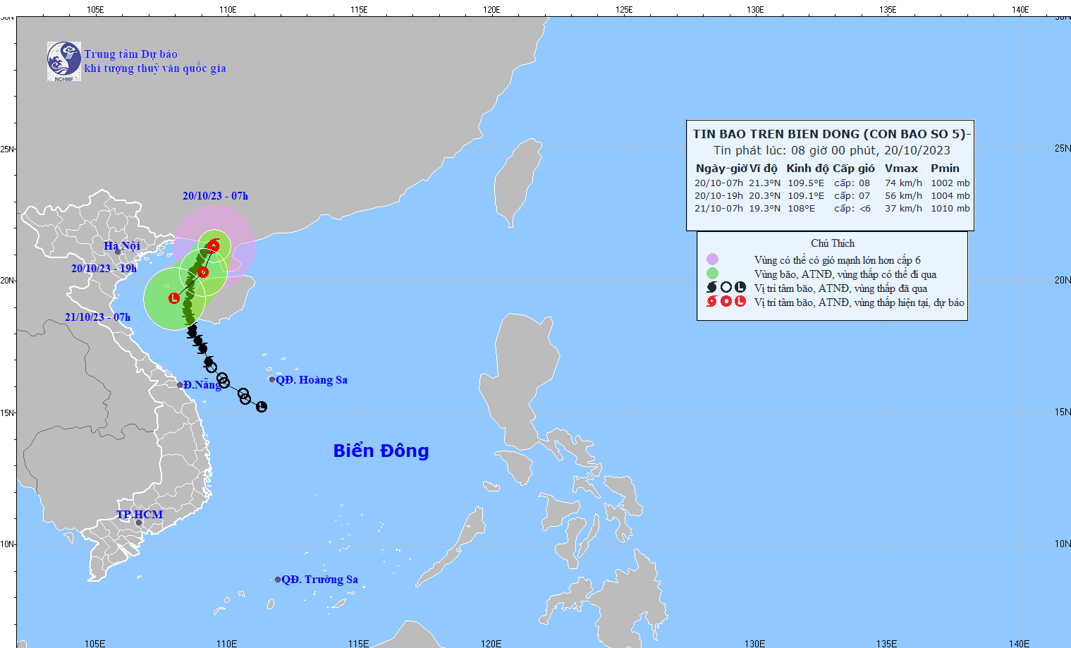 Bão số 5 gặp khối không khí lạnh, sẽ suy yếu trong hôm nay