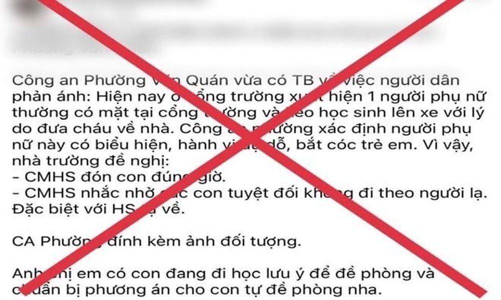 Thực hư tin ‘bắt cóc trẻ em ở Hà Nội