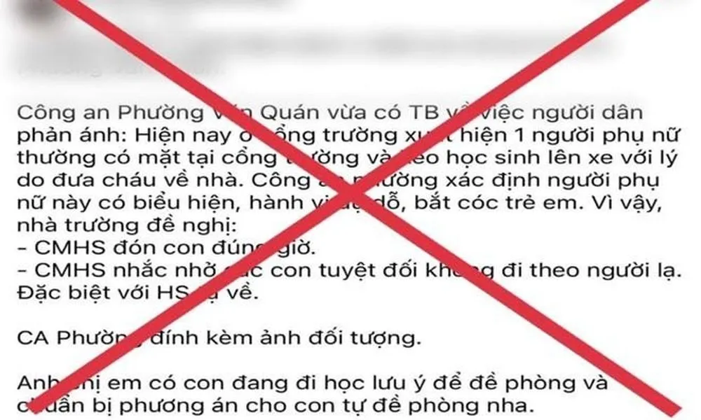 Thực hư tin ‘bắt cóc trẻ em ở Hà Nội