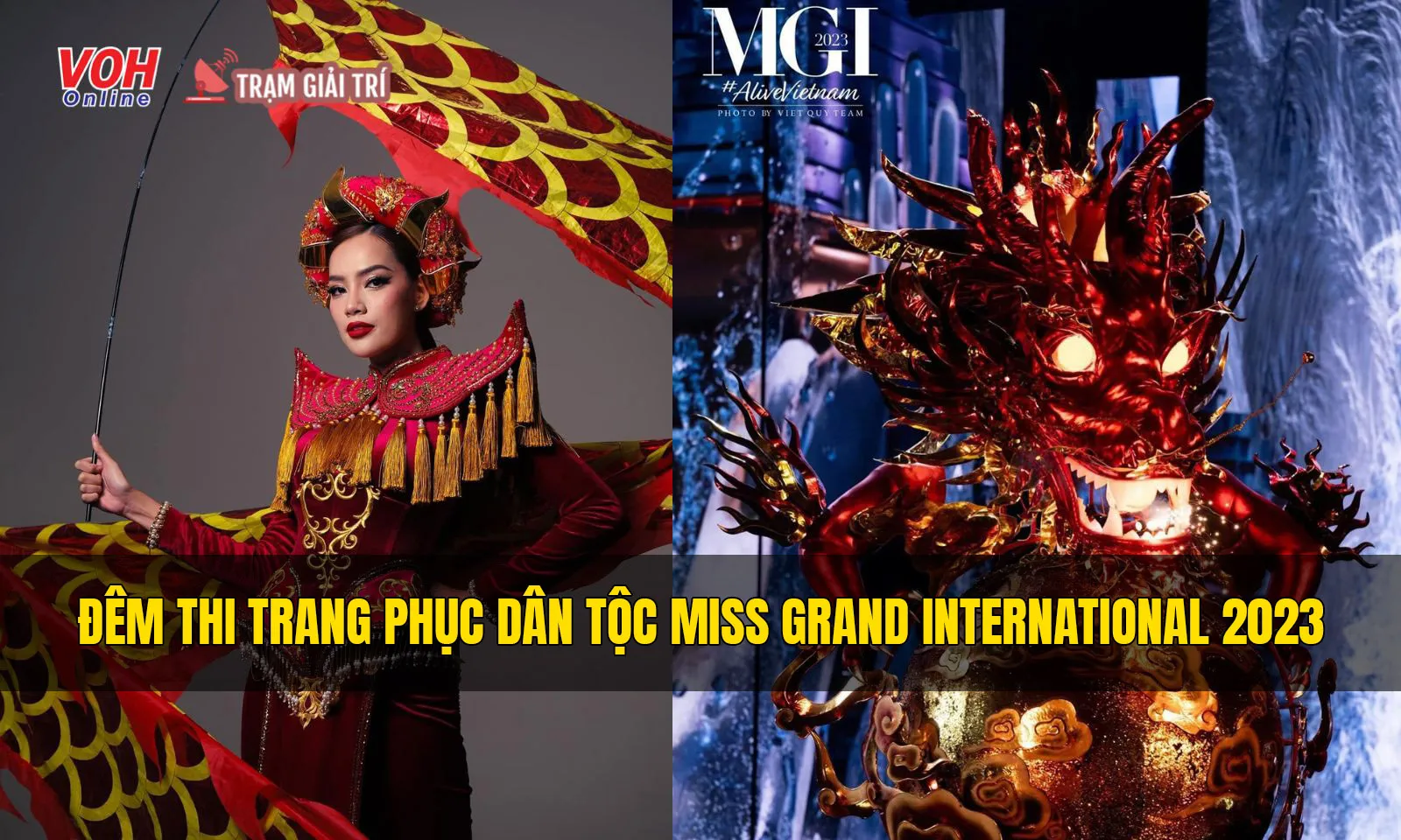 Lê Hoàng Phương tỏa sáng tại đêm thi trang phục dân tộc Miss Grand International 2023