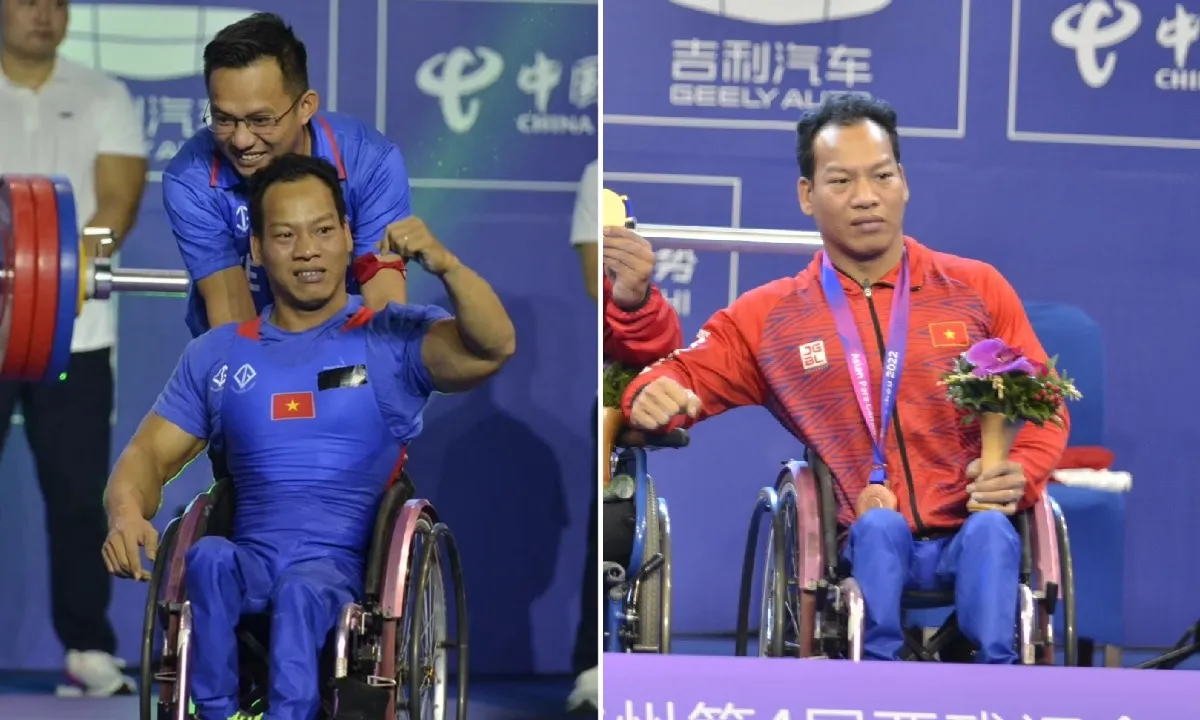 Lực sĩ Lê Văn Công nén đau giành huy chương đầu tiên cho Việt Nam tại Asian Para Games