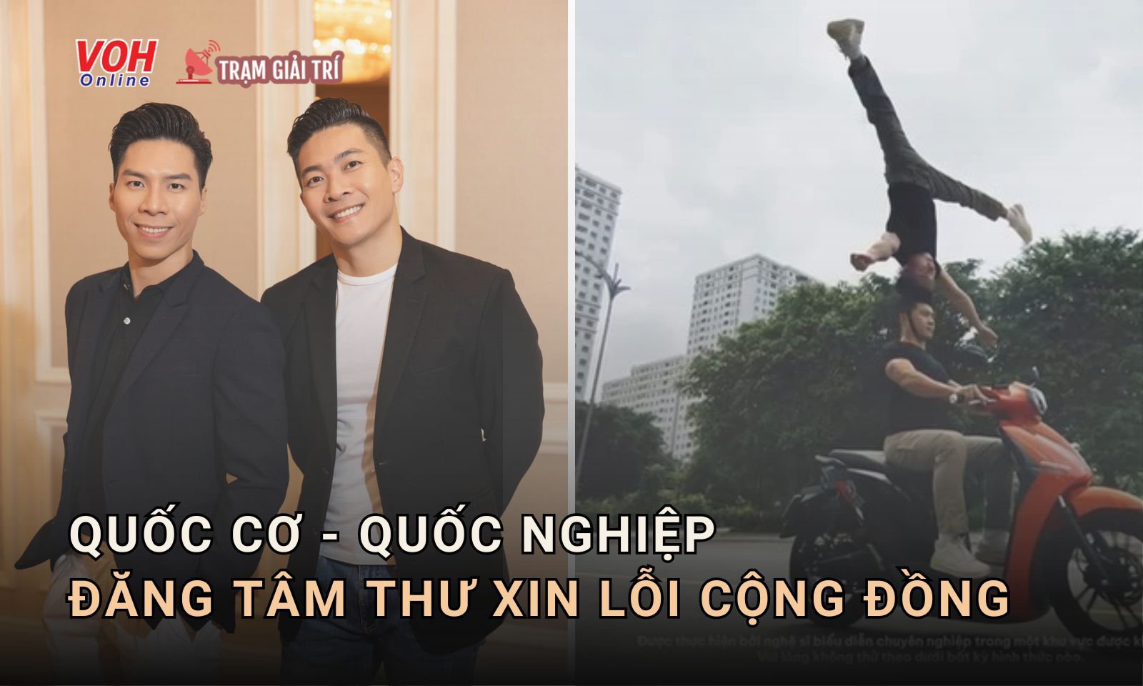 Quốc Cơ - Quốc Nghiệp lên tiếng xin lỗi vì video vừa diễn xiếc vừa lái xe