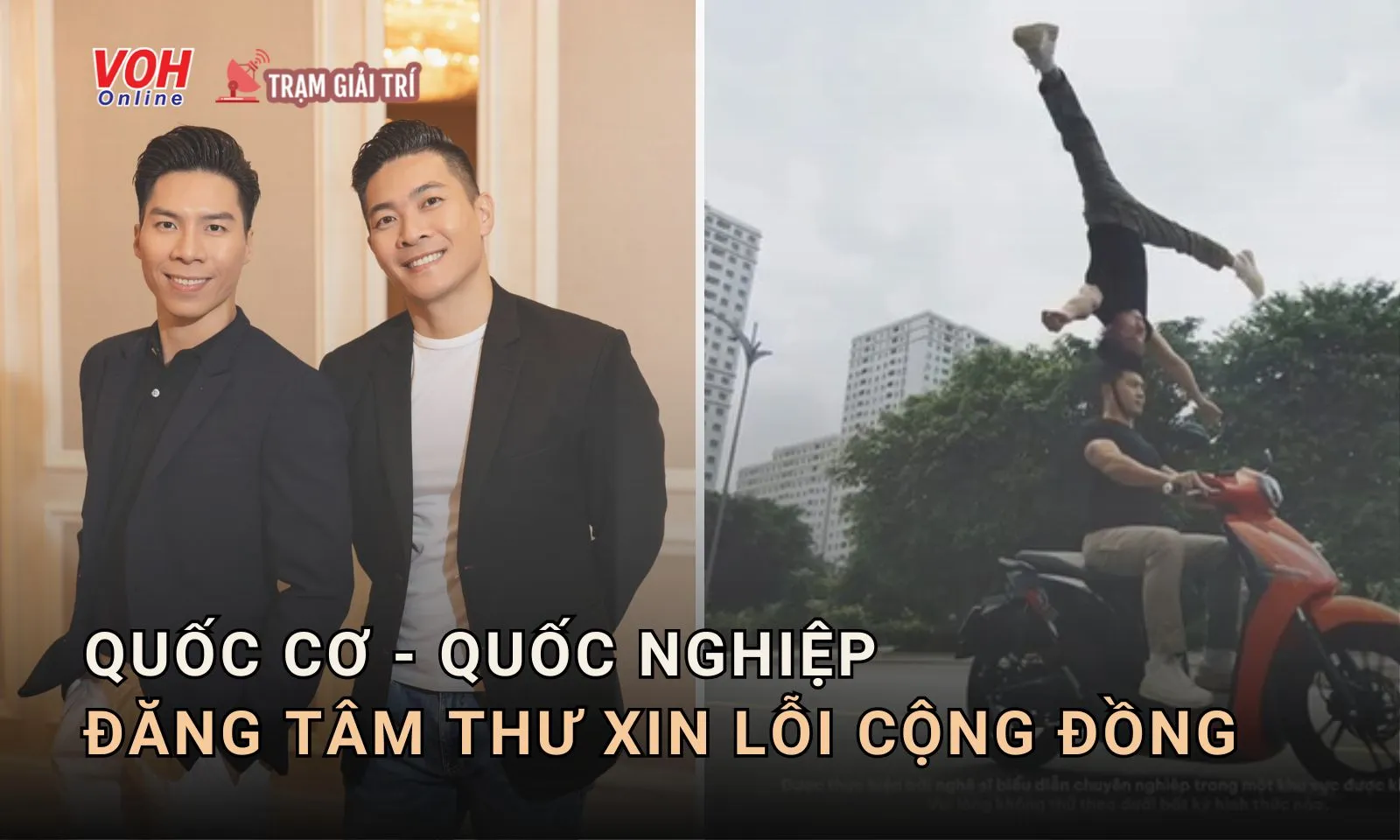 Quốc Cơ - Quốc Nghiệp lên tiếng xin lỗi vì video vừa diễn xiếc vừa lái xe