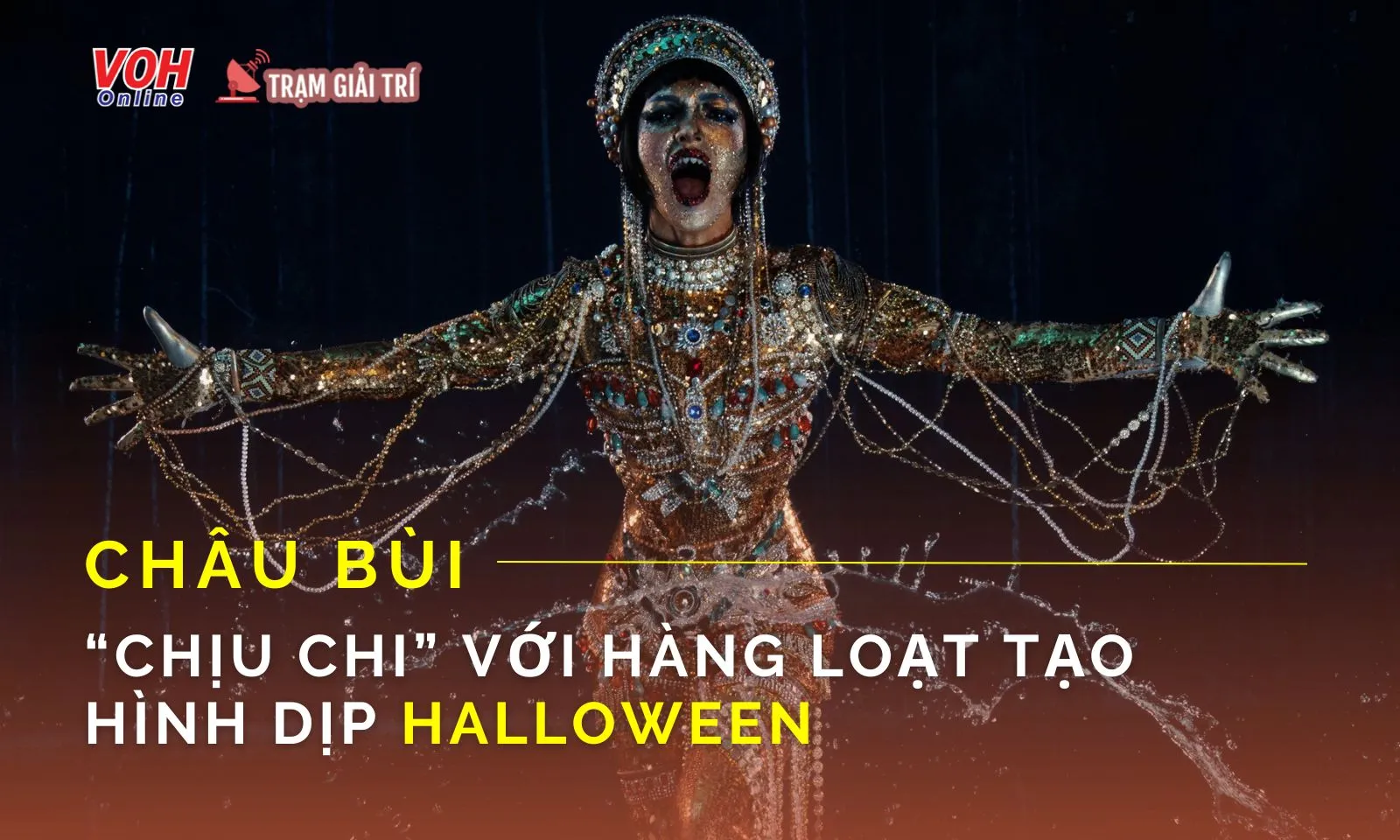 Châu Bùi vào vai vợ chồng với Binz, tung bộ ảnh Halloween ấn tượng