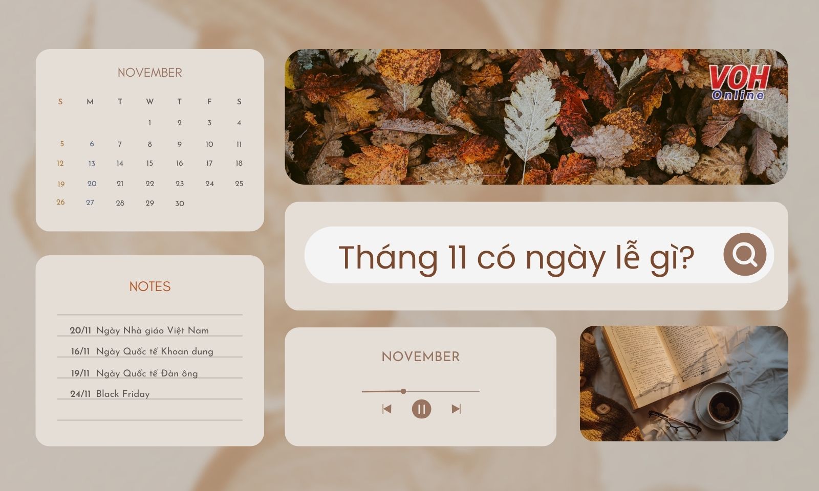 Tháng 11 có ngày lễ gì? Tổng hợp sự kiện đặc biệt trong tháng 11