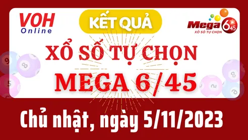 Vietlott MEGA 645 5/11 - Kết quả xổ số Vietlott hôm nay chủ nhật 5/11/2023