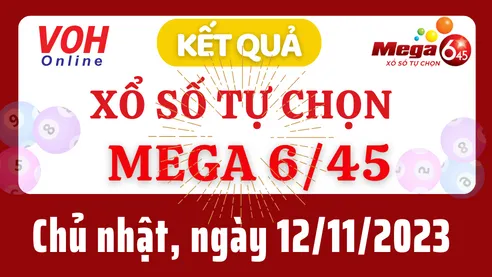 Vietlott MEGA 645 12/11 - Kết quả xổ số Vietlott hôm nay chủ nhật 12/11/2023