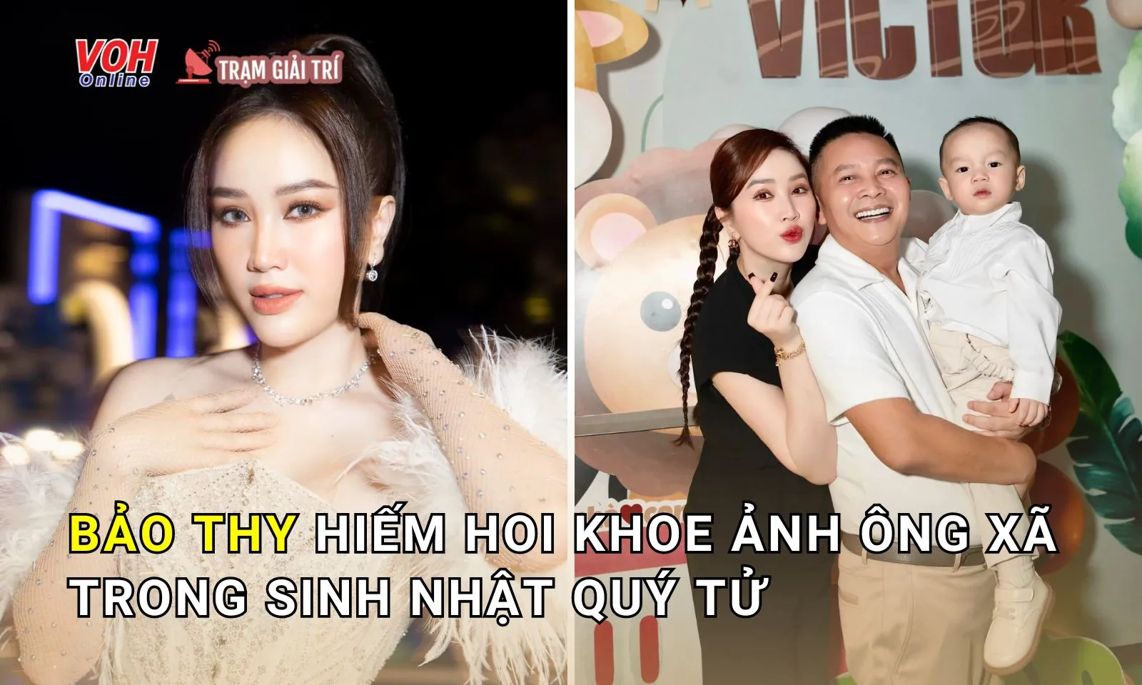 Bảo Thy hiếm hoi khoe ảnh bên ông xã đại gia trong sinh nhật quý tử