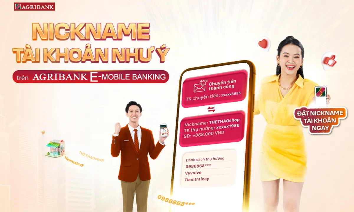 Agribank triển khai chức năng “Quản lý Nickname” trên ứng dụng Agribank E-Mobile Banking