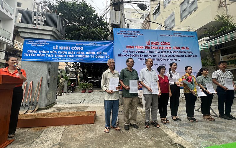 Phường 14 quận 10 vận động được 2,6 tỷ đồng để duy tu hẻm và an sinh xã hội