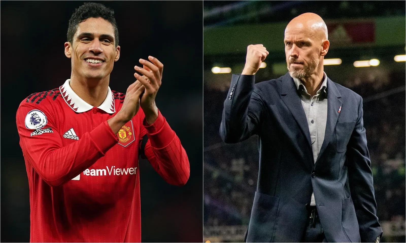 Raphael Varane và HLV Erik ten Hag có hành động xóa tan tin đồn đổ vỡ