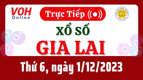 XSGL 1/12 - Kết quả xổ số Gia Lai hôm nay thứ 6 ngày 1/12/2023