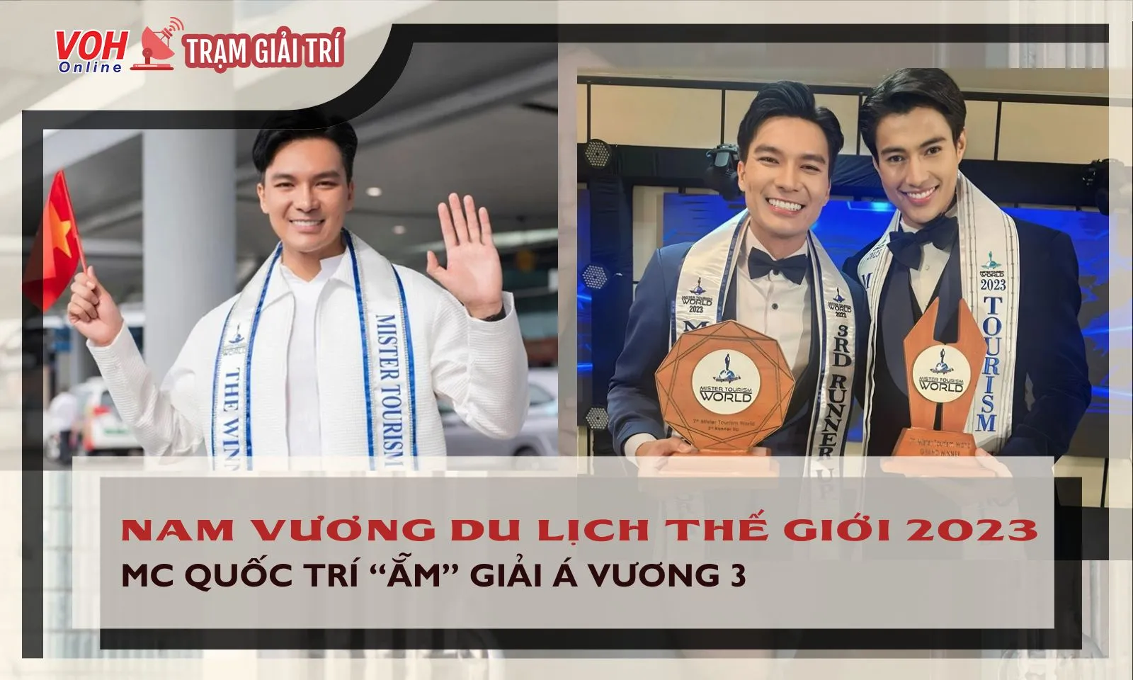 Nguyễn Quốc Trí "ẵm" giải Á vương 3 tại cuộc thi Nam Vương Du Lịch Thế