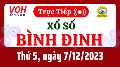 XSBDI 7/12 - Kết quả xổ số Bình Định hôm nay thứ 5 ngày 7/12/2023