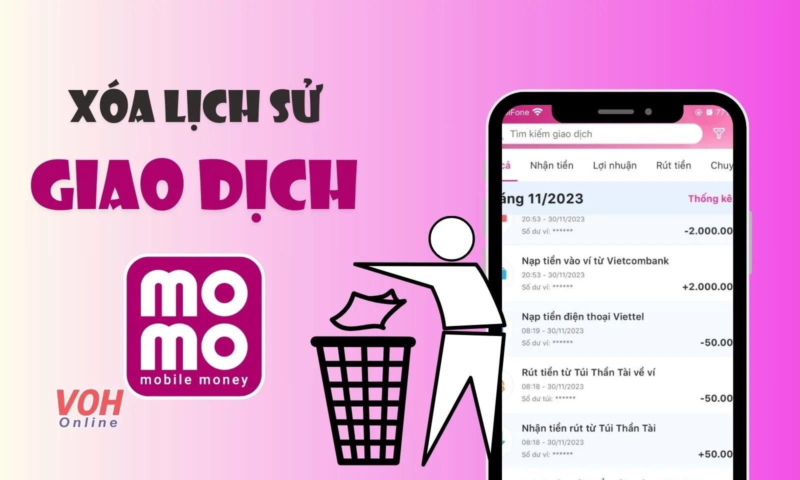 Hướng dẫn cách xóa lịch sử giao dịch trên MoMo mới nhất
