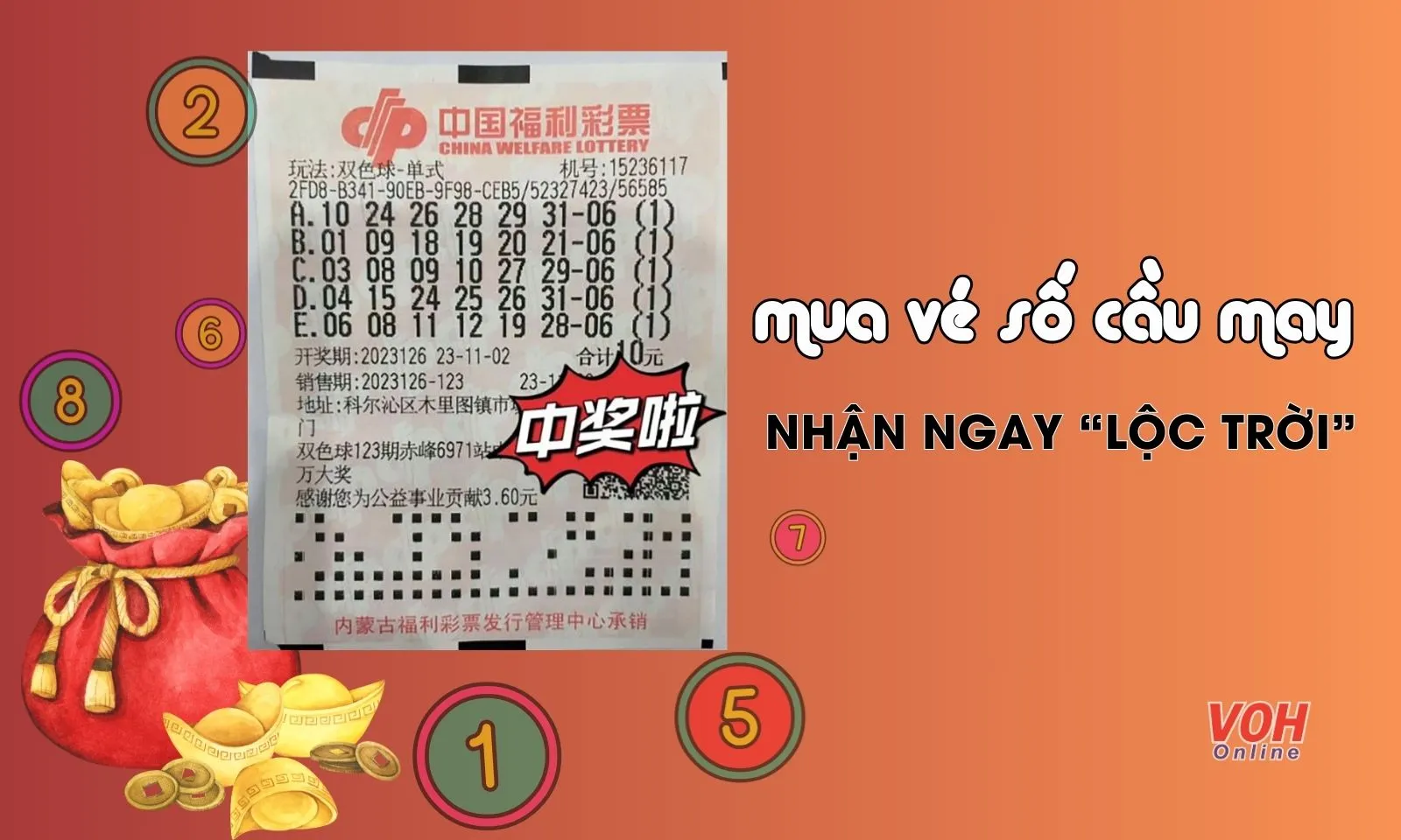 Mua vé số cầu may bất ngờ nhận được lộc trời