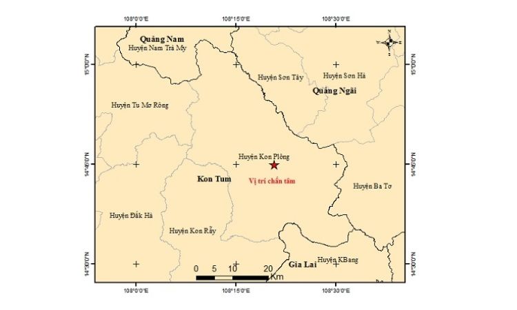 Kon Tum lại xảy ra động đất