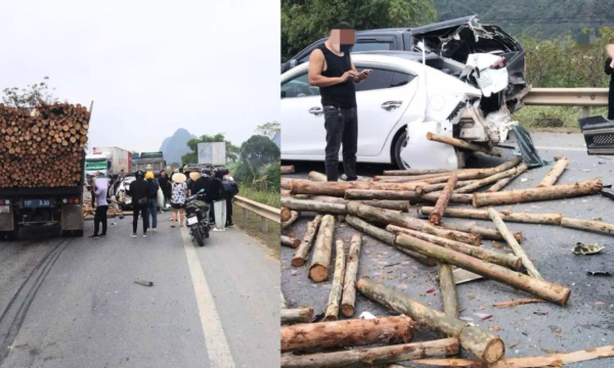 Lạng Sơn: 4 ô tô tông liên hoàn trên quốc lộ 1A