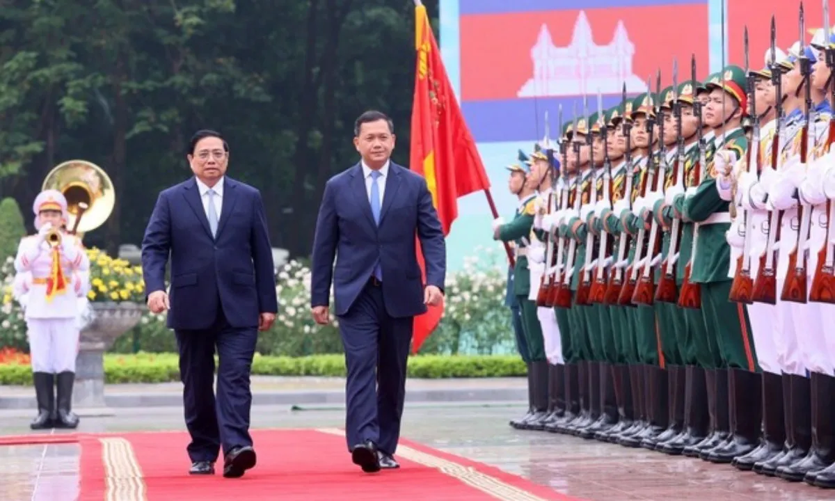 Thủ tướng Phạm Minh Chính chủ trì lễ đón Thủ tướng Campuchia Hun Manet