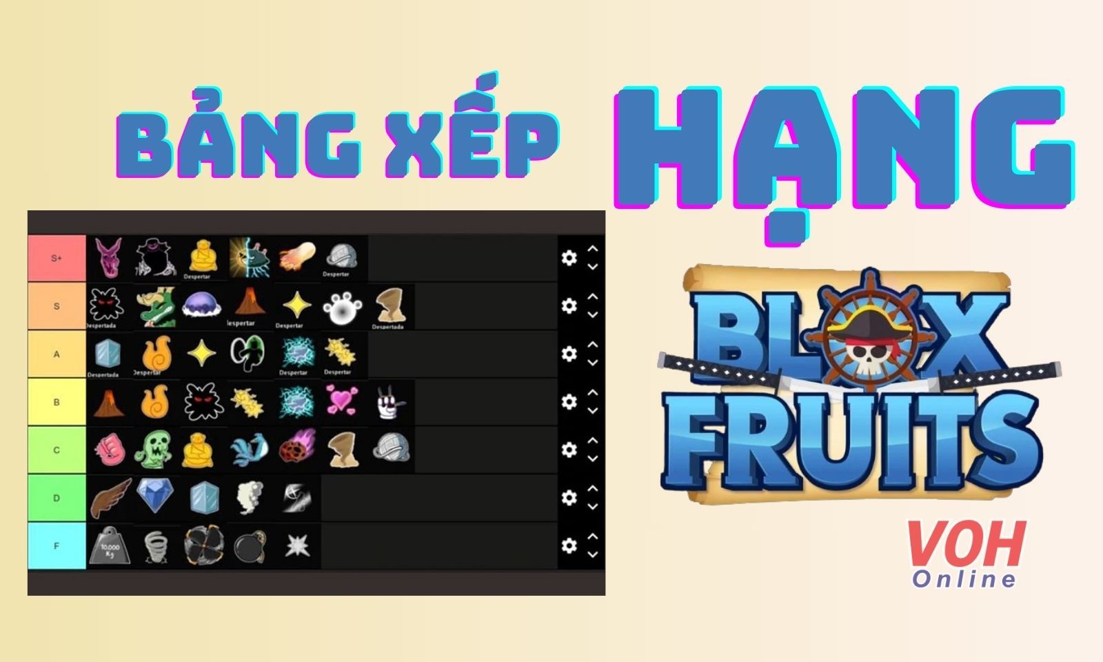 Bảng xếp hạng trái ác quỷ Blox Fruit mới nhất 2024 gồm tốt nhất và tệ nhất