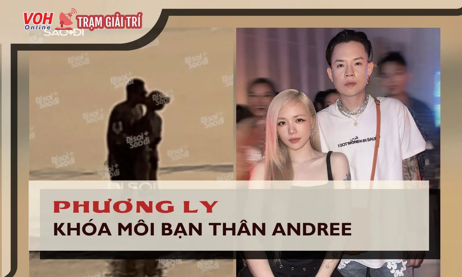Phương Ly bị bắt gặp khóa môi bạn thân Andree bên bờ biển