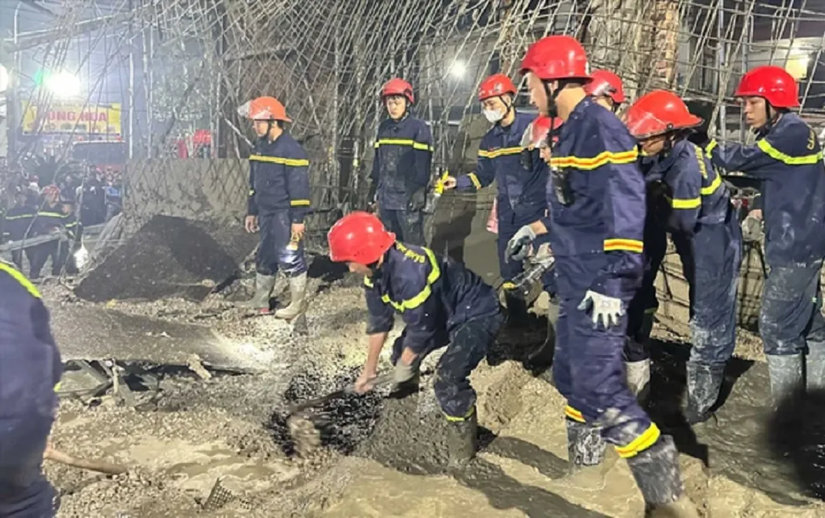 Vụ sập giàn giáo ở Thanh Hóa: Tìm thấy thi thể nạn nhân