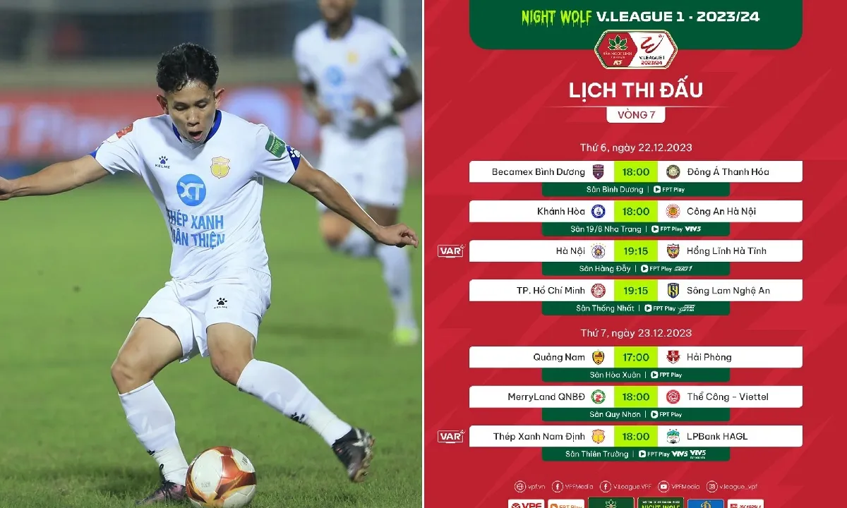 Lịch thi đấu V-League vòng 7: Bình Dương vs Thanh Hóa | Nam Định vs HAGL