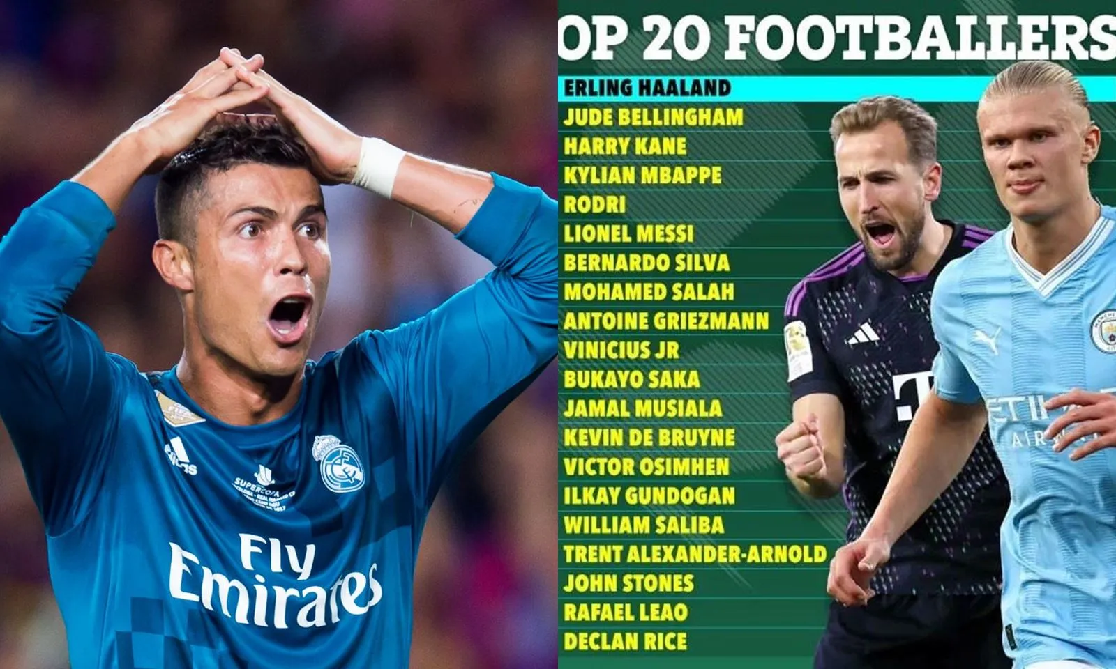 Ronaldo bị loại khỏi top 100 cầu thủ hay nhất 2023