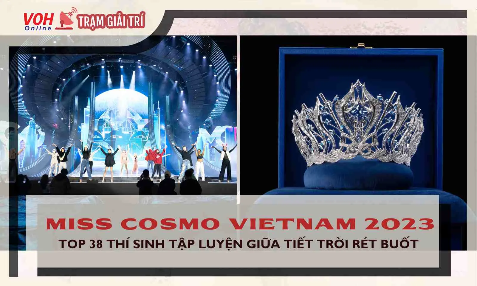 Top 38 Miss Cosmo Vietnam tập luyện cho 2 đêm thi quan trọng giữa tiết trời đông rét